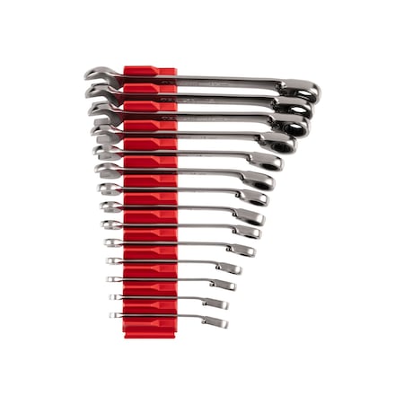 Tekton 14pc Reversible 12-Point Ratcheting Combination Wrench Set w/ Modular Wrench Organizer (6-19 mm) WRC94302